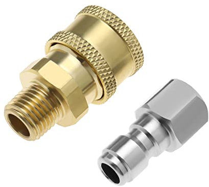 eMagTech 2 Pezzi Accoppiatori Per Idropulitrice Da 1/4 Pollici Collegamento Rapido A Filettatura Maschio NPT Idropulitrice Raccordo Rapido Adattatore Per Idropulitrice