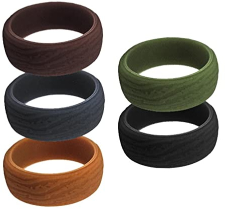 Dickly 5 Pezzi da Uomo, Anelli in Silicone, Dito con Stile Business, Matrimonio in Silicone, Taglia 12