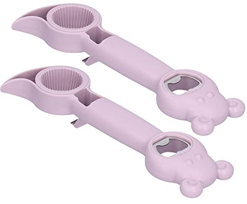 2 Abridores de Latas 4 en 1, Abrelatas Manuales Universales, Abrelatas Manual Portátil para Bebidas, Abrelatas Multifunción Profesional para Cocinas Caseras, Bares (Púrpura)