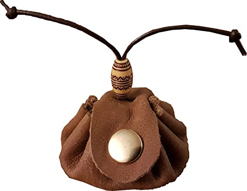 Geldsäckchen Lederbeutel Schmucktasche Tabakbeutel Echt Leder 002 (samtbraun)