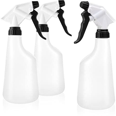 com-four® 3 botellas de spray - Pulverizador de bomba de rosca 28/400 resistente a productos químicos para el hogar, jardín, taller, automóvil - Pulverizador de 600 ml con boquilla ajustable (EPDM)