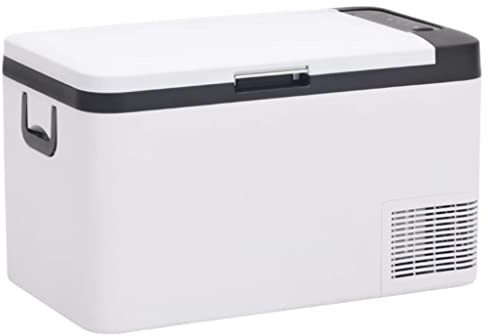 vidaXL Kühlbox mit Tragegriff, Elektrische Kühlschrank mit Kompressor, Gefrierbox Thermobox für Auto Camping, Schwarz und Weiß, 18 Liter, PP PE