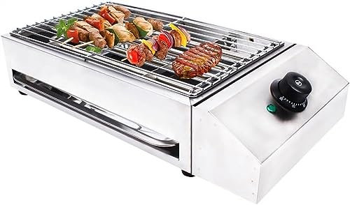 barbecue elettrico Griglia elettrica for interni senza fumo for interni commerciali, griglia elettrica con piastra rimovibile a temperatura regolabile, griglia for barbecue elettrica in acciaio inossi
