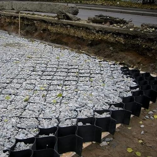 ELzEy Griglia di Terra, griglia di Ghiaia, geogriglia ad Alta Resistenza e finitrice Stabile con griglia di Torba di drenaggio, Ghiaia/Sabbia/Pietra/Terreno (Size : 2m x 6m (6.5ft x 19.5ft))