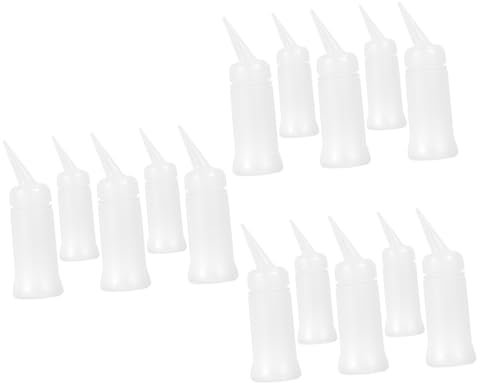 minkissy Shampoo-Spender 15 Stk Haar Lotionsapplikator weiche Applikatorflasche Weithals-Applikatorflasche für die Kopfhaut Sprühflasche Wassersprüher Medizinflasche Weiß