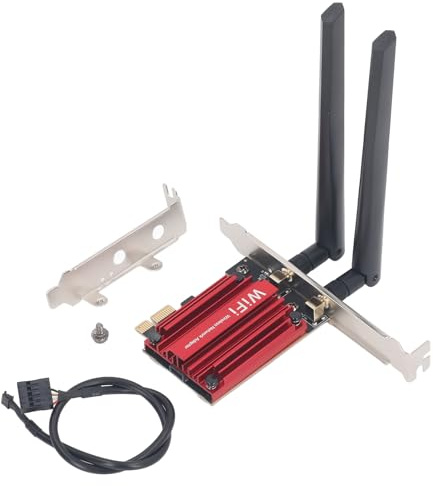 Tarjeta de Red Inalámbrica WiFi 6, Tarjeta WiFi PCIe WiFi 6 para PC de Escritorio, Bluetooth5.2, Adaptador Inalámbrico de Doble Banda Tarjeta de Red Gigabit para Windows 10 11 64