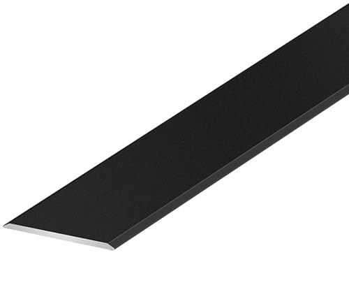 Übergangsprofil Übergangsleiste 135cm*2 Flach Trennstreifen Eloxiert Aluminiumlegierung Für Fußböden, Übergang Leiste Bodenleiste(Schwarz,W:35mm)
