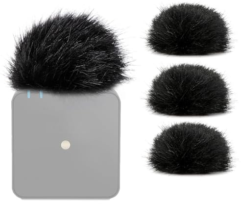 SUNMON - Parabrisas Peludo para Rode Wireless Go 2, Protector de Viento para Rode Wireless Pro/VideoMic Pro, para Reducción de Viento y Ruido de Fondo (4 piezas)