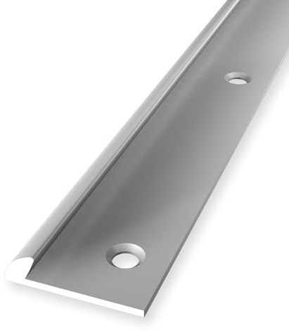 Einfassleiste 4 x 18 x 2500 mm Einfassprofil Abschlussprofil Aluminium eloxiert Glatt Versenkt Gebohrt Silber