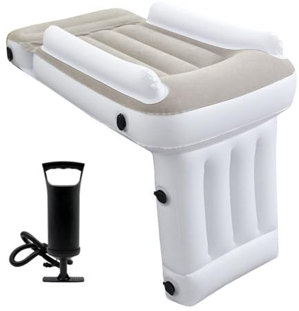 SkyFace Aufblasbares Reisebett für Kleinkinder,Auto Luftmatratze mit Sicherheitsschienen,Baby-Reise-Flugzeugbett mit Handpumpe für Outdoor Selbstfahren Reisen Camping (Ordinary Model)