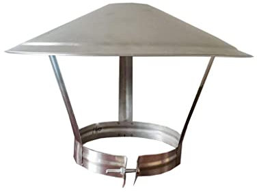 CRRONG Schornsteinhaube aus Edelstahl, wasserdicht, rund, Entlüftungshaube, Dach, Schornstein, Regenschutz, Schutzkappe, Abschluss, Heizofen, Auspuffrohr, Schornstein, Regenkappe, 160 mm (180 mm)