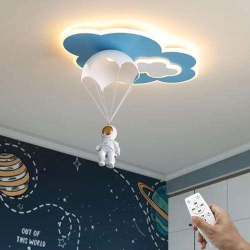 HEYUN LED Lámpara De Techo Habitación Infantil Con Mando A Distancia Lámpara De Techo Dormitorio Regulable Plafon LED Techo Astronauta Modernos Para Juvenil Niños Y Niñas 32W