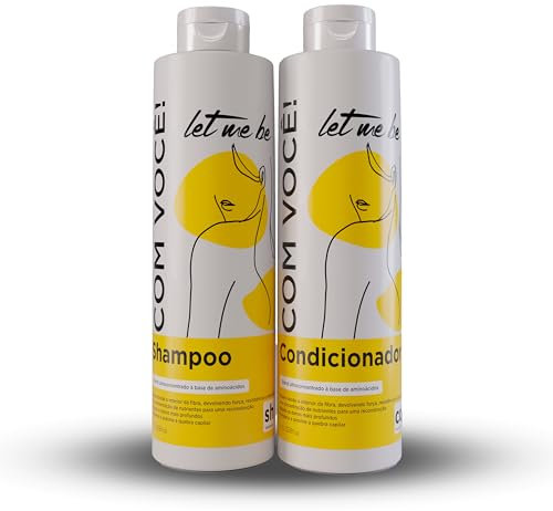 Let Me Be - Kit Com Você Mezcla Aminoácidos Ultra Concentrada Champú y Acondicionador para Cuidado Diario, Reparación de Fibras, Reconstrucción Completa, Aceite de Coco, Argán y Macadamia (2x1L)