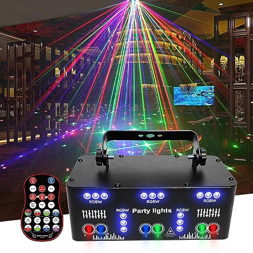 Discolicht Partylicht, 21-Augen LED RGB Licht DJ Projektor, Musikgesteuert DJ Disco Lichter, für Home Parties Klub Geburtstag Hochzeit Konzert Bar