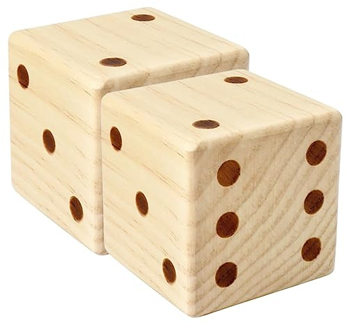 ifundom Dadi di Legno Grandi 7cm da Gioco per Bambini e Feste, Set da 2 Pezzi Portatile Multiuso per Giochi da Tavolo e Attività Educative All’aperto e Indoor