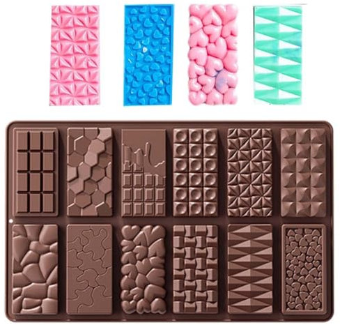 WeddHuis 1 Unidad Silicona para Chocolate, DIY Chocolate Praline, Silicona para Moldes de Chocolate (Incluye 12 Moldes)