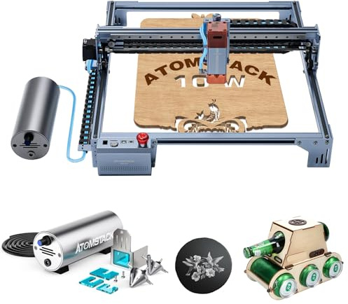 ATOMSTACK A10 V2 Laser Graviermaschine mit Air Assist, 10-12W Hohe Laserleistung Laser Cutter Lasergravierer, DIY Holz Lasergravur, APP-Steuerung, Tankkette, 400 x 400 mm Graviergröße