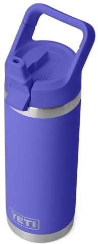 YETI Rambler C Straw Bottle, Stainless Steel Vacuum Insulated Bottle with Leakproof Straw Cap, Ultramarine Violet, 18 oz (532 ml)