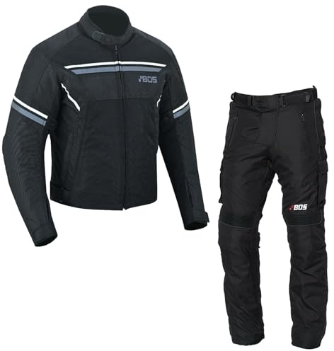 BOSmoto Sommer Jacke und Hose, 2-Teiler Motorrad Textil Kombi,Herren Motorrad Jcke und hose,Sommer Motorrad Textil Kombi,Biker Motorrad Jacke und hose