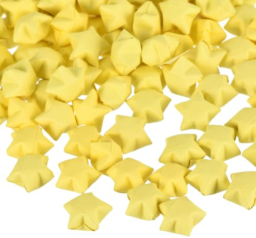 QUARKZMAN 136pz Origami Stelle Fortunate Preconfezionate Carta Giallo Scuro