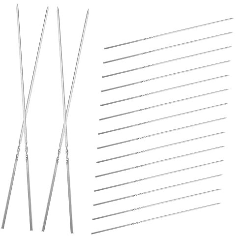 ABOOFAN 50piezas Brochetas De Acero Inoxidable Reutilizables Skewers Para Barbacoa De y Verduras Resistentes Al Calor y Altas Temperaturas Para Cocinas De Inducción y Parrillas