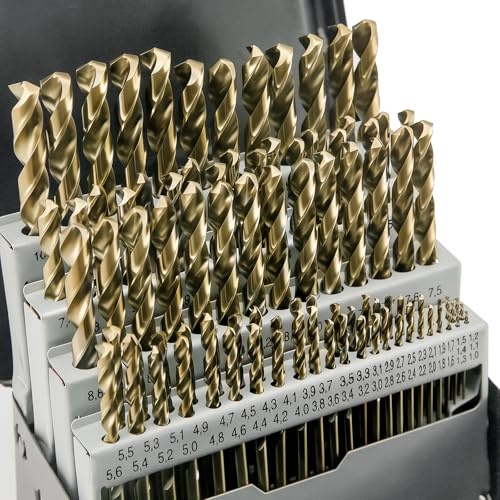 GERYWOLF 91pcs Cobalt Drill Bit Set, M35 HSS Metal Drill Bits for Stainless Steel, Cast Iron and Hard Metal, with Indexed Iron Case, (1.0-10.0mmX0.1mm)