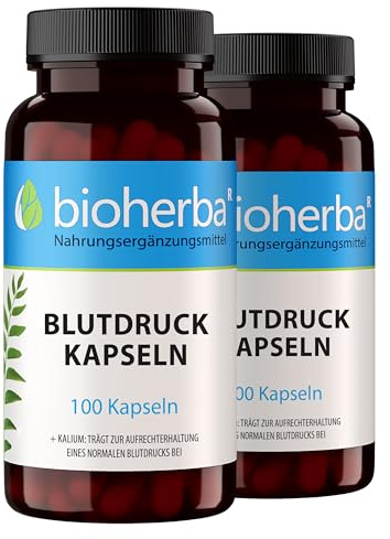 Blutdruck-Formel mit Kalium – 200 Kapseln mit Weißdorn- & Weinreben-Extrakt von BIOHERBA PZN 17192564