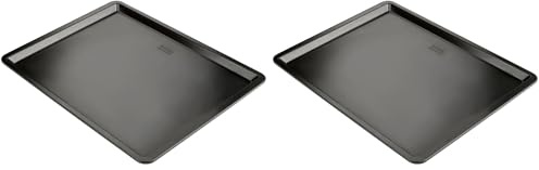 Zenker Black Metallic Back- und Plätzchenblech – Hitzebeständig bis 230°C, 420x320x15mm (Packung mit 2)