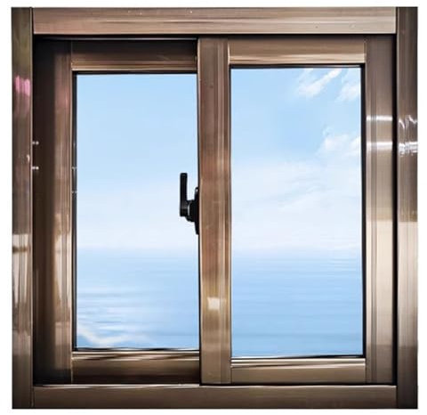 WIGING Horizontales Verticales Ventana Corredera, Móvil Ventanas De Inicio, Pequeño Sótano Cobertizo Gallinero Marco De Aleación De Aluminio. Ventana De Reemplazo(Champagne)