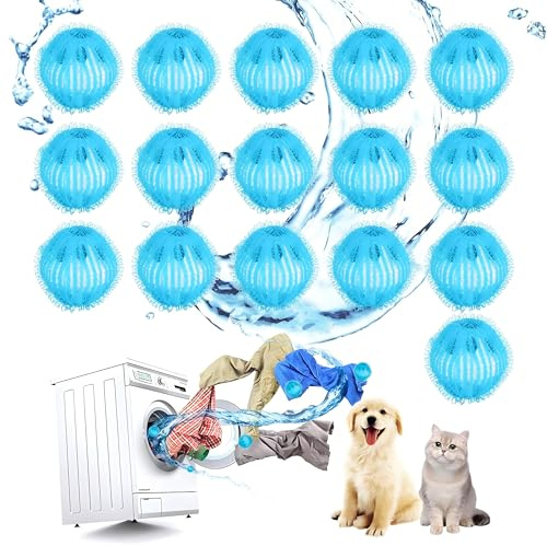 GrünWerk Lot de 16 Boule Anti Poil Machine a Laver Boule Anti Peluche | Matériau Nylon, Machine a Laver et Seche-Linge, Boule Anti Poil Machine a Laver, Boules de Lavage Anti Poils Reutilisables
