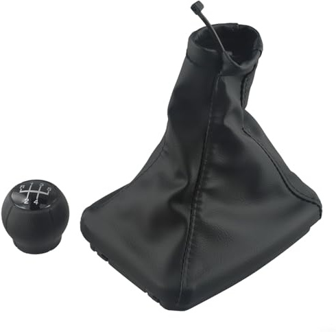 SiSinkal Pommeau de Levier de Vitesse Manuel à 5 Vitesses, avec Soufflet en Cuir Noir, pour Opel Meriva A 2003-2005/2007-2010