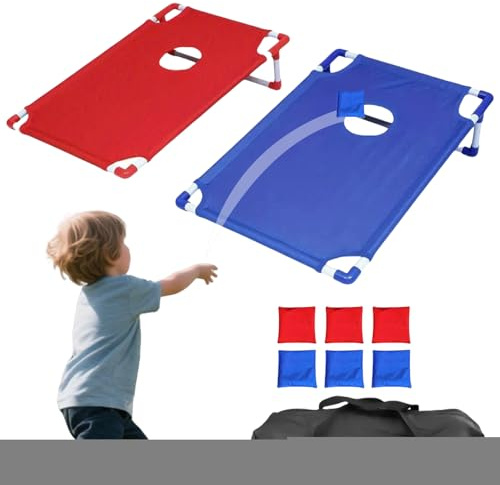 Cornhole -Spielset, Bohnen -Taschen -Spiel, Tragbares Cornhole -Board, Tragbar Und Leicht Zu Transportieren, Schnelle Versammlung, 22,8 X 20 Zoll, Für Patio Garden Kids Camping Erwachsene Reisepark Ra