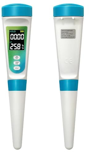 Digitales pH Messgerät, PH Tester für Pool Lebensmittel Sauerteig und Brotteig Kosmetika PH Wert Messgerät für Halbfeste Substanzen Präzises pH-Meter Tester für Fleisch Käse Salzwasser Obst
