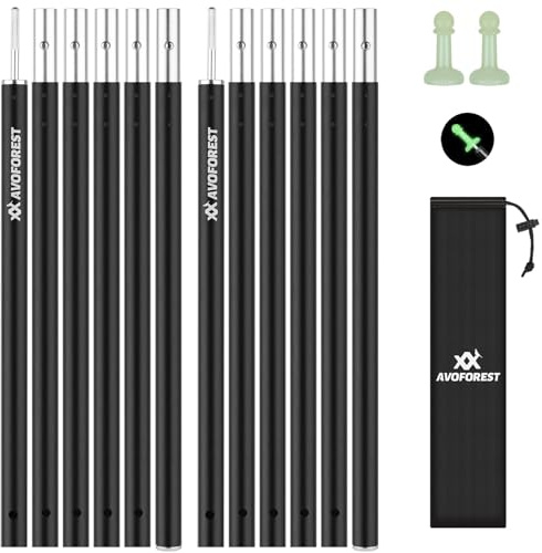 AVOFOREST Zeltstangen Campingstangen für Planen,Aluminium-Zeltstange,Höhe 72–204 cm,Sonnensegel Stange Sturmsicher und Wetterfest,Zeltstangen für Tarp