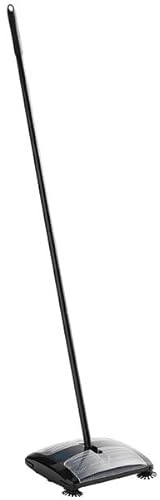 Floor Sweeper, 9.5 Inch Dual Blade, Manual Operation, for Carpet and Hard Floors
