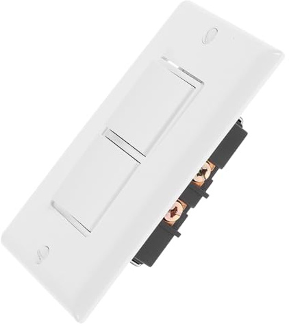 Interruptor de Pared Doble 10a Blanco con Placa de Pared Ul | Dos Mandos Independientes, Tornillo de Tierra, Conexión Sencilla para Apartamentos y Hogares