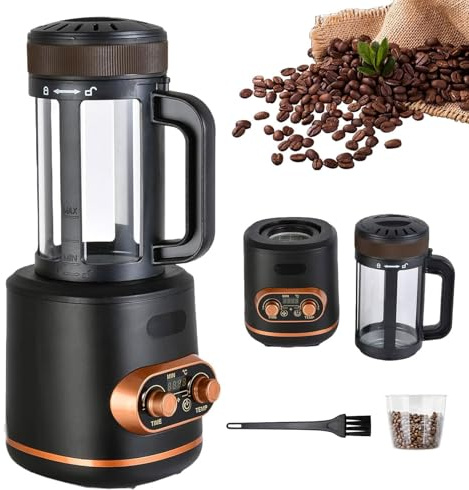 Tostatrice Elettrica per Caffè, Chicchi di Caffè Elettrici Ad Aria Calda da 300 G, Regolazione della Temperatura (0-240 ℃) e Timer, Tostatrice Automatica Ad Aria, per Bar, Ristoranti