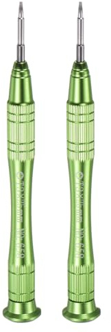 QUARKZMAN 2 Stück Präzisions Torx-Schraubendreher T3x25mm Magnetischer Stern 6-Punkt-Kopf Mini-Stift-Schraubendreher Mit Rutschfestem Griff Für Brille Uhr Laptop Elektronik Grün
