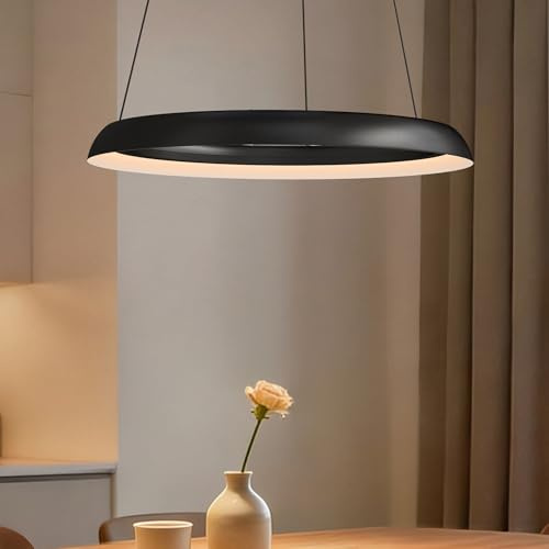 doporro LED Pendelleuchte Luvina04,mit App & Fernbedienung,60cm,Sandschwarz | 60cm,Dimmbare,3000–6000K,CRI≥95,höhenverstellbar,Esstisch & Wohnraum