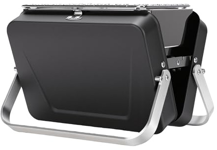 Hamwesh Mini Barbecue à Charbon de Bois Portable Pliable en Acier Inoxydable, Design de Valise, Barbecue de Camping Compact pour la Cuisine en Plein Air, Pique-nique de Randonnée avec Kits d'outils