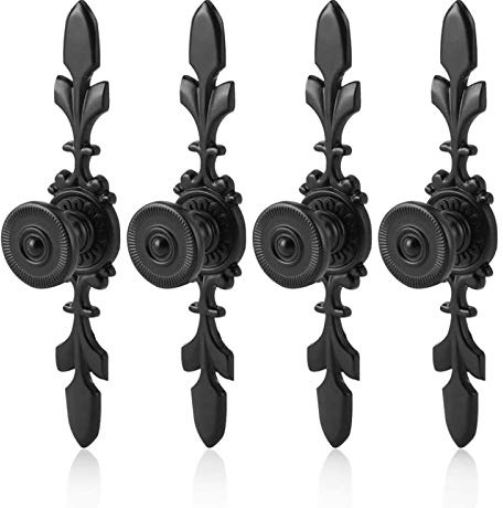Eterspr 4 Stück Vintage Style Pull Griff Türknauf, Türgriffe antik für Schränke, für Schminktischschubladen, Schranktüren, Wandschränke (Schwarz)