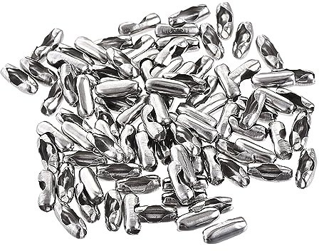 sourcing map 100 Stück Kugelketten Verbinder, 2 mm Kugelspitzen Clamshell Wellen Link Edelstahlverbindung