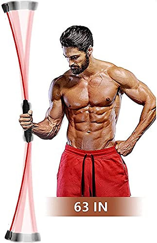 Pilates Stange Tragbares Yoga Stick Sport Schwingstab Erwachsene Swingstick Elastische Fitnessstange, Gewicht schütteln, ausgestattet mit elastischen Trainingsgeräten, geeignet für Muskeltraining,
