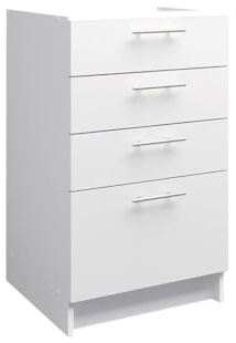 JD Greta Fixed Height 500mm Kitchen Drawer Base Cabinet Floor Unit (Without Worktop) – White Matt