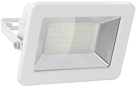 goobay 53875 LED strålkastare utomhus 50 W/utomhus strålkastare IP65/neutralt vitt ljus 4250 lm/LED strålkastare strålkastare vägginstallation / IP65 trädgårdsstrålkastare/vit