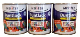 3 x 125 ml Meister Buntlack Deko- Und Bastellack Seidenmatt 375 ml Farbwahl, Farbe:Porzellan