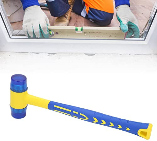 9.7oz Rubber Mounted Hammer Detachable Mini Door Window Woodworking Mallets for Flooring Installation, Rubber Mallet-Dual Head Rubber Hammer,