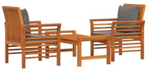 vidaXL 3-TLG. Garten-Lounge-Set mit Kissen Massivholz Akazie