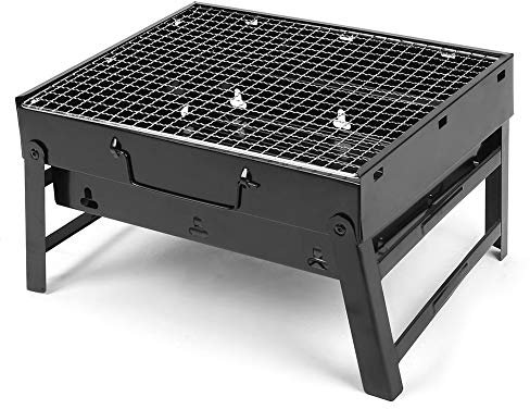 Jerliflyer Klappgrill Holzkohlegrill, Tragbarer Edelstahl GroßE KapazitäT Bbq Holzkohlegrill FüR Camping Im Freien Barbecue Grill Holzkohle Abnehmbare Grills Reisen Garten Party
