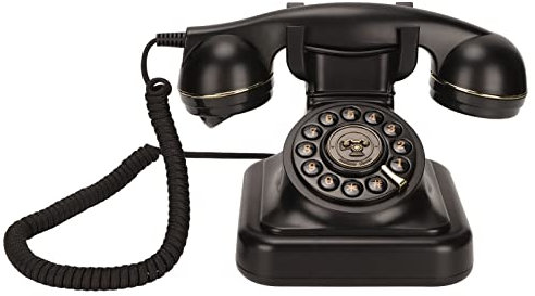 Teléfono Fijo Vintage, Teléfono con Cable de Estilo Clásico, Teléfono de Marcación Rotativa de Moda Antigua, para la Decoración del Hotel de la Estrella del Café de la Oficina del Hogar
